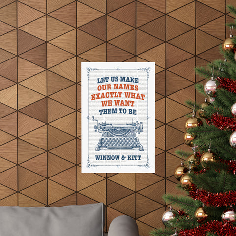 Winnow and Kitt print | Divine Rivals poster