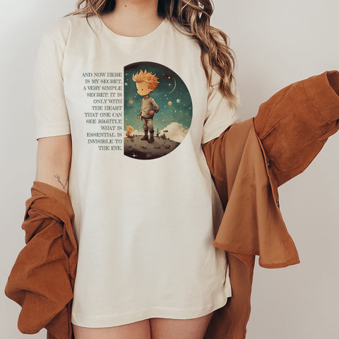 It is only with the heart that one can see rightly t-shirt | The Little Prince