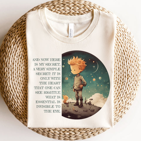 It is only with the heart that one can see rightly t-shirt | The Little Prince